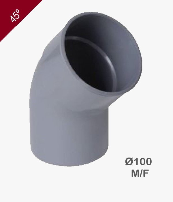 Coude PVC 45° Diam. 100mm – M/F